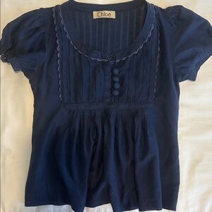 Chloé Milano Navy Blue Blouse